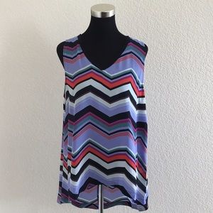 14th & Union Chevron Multicolor Top NWT